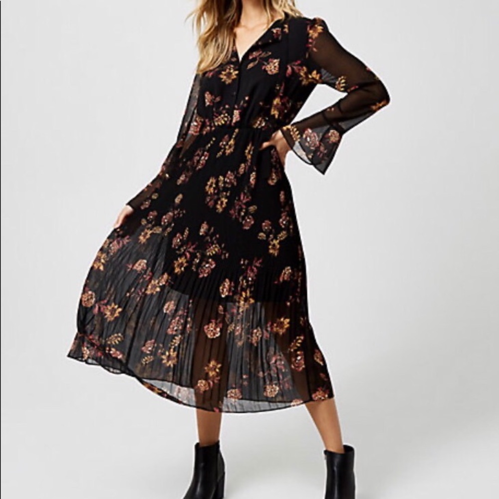 Floral print chiffon maxi dress
